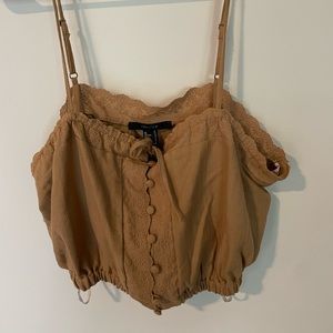Forever 21 brown cropped tank, large, new with tags